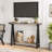 Farmhouse 2-Tier Console Table with Open Storage Shelf – Narrow Metal Frame Accent Sofa Side Table – V-Shaped Legs – Perfect for Entryway, Hallway, Living Room – Grey
