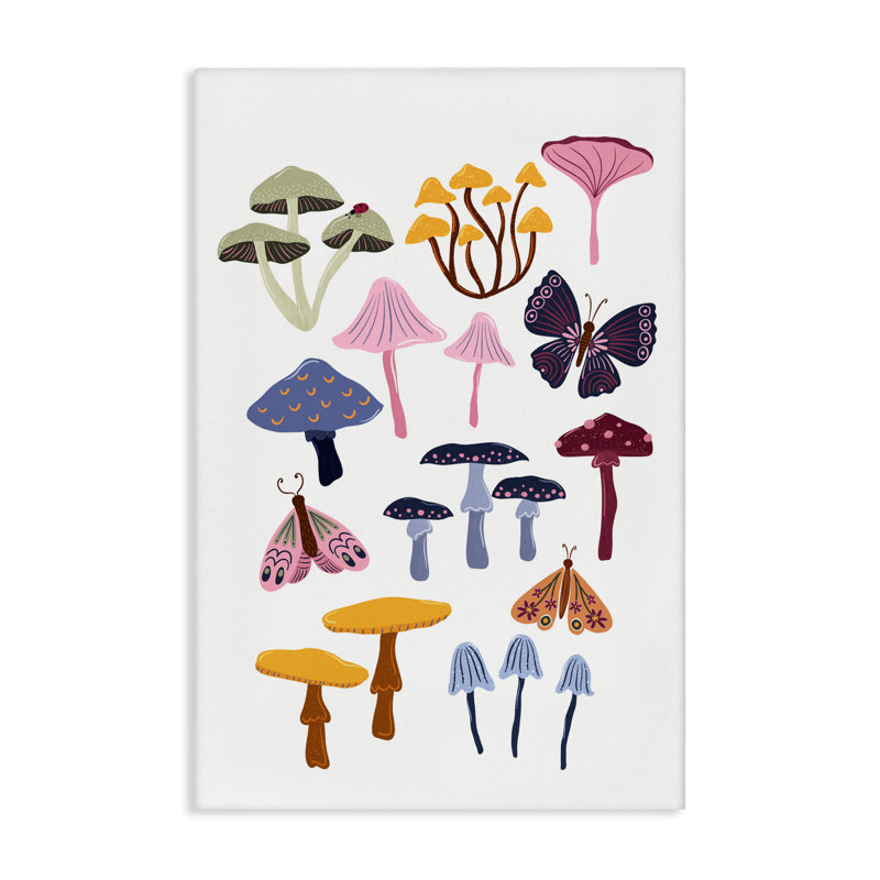 Toile de champignon avec insectes, conception de JJ Design House LLC, H 24 po x l 16 po