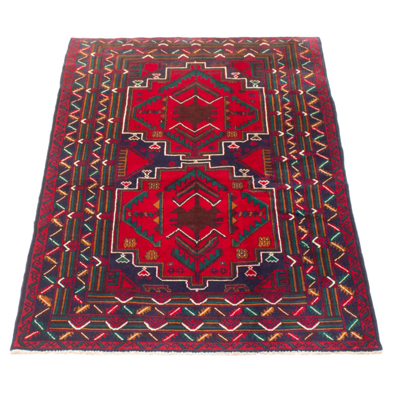 Tapis rouge Teimani 3 pi 10 po x 6 pi 7 po