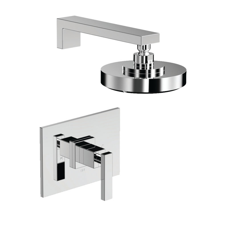 Skylar Balanced Pressure Shower Trim Set with Shower Head, Stainless Steel - PVD