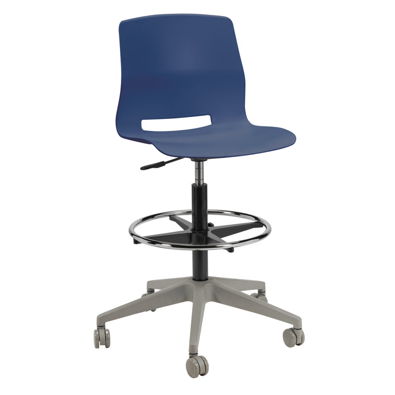 Wille Lola Drafting Stool 5 Star Caster, Navy