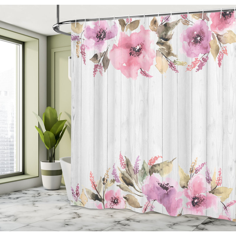 Shower Curtain with Hooks Included, 75"H x 69"W