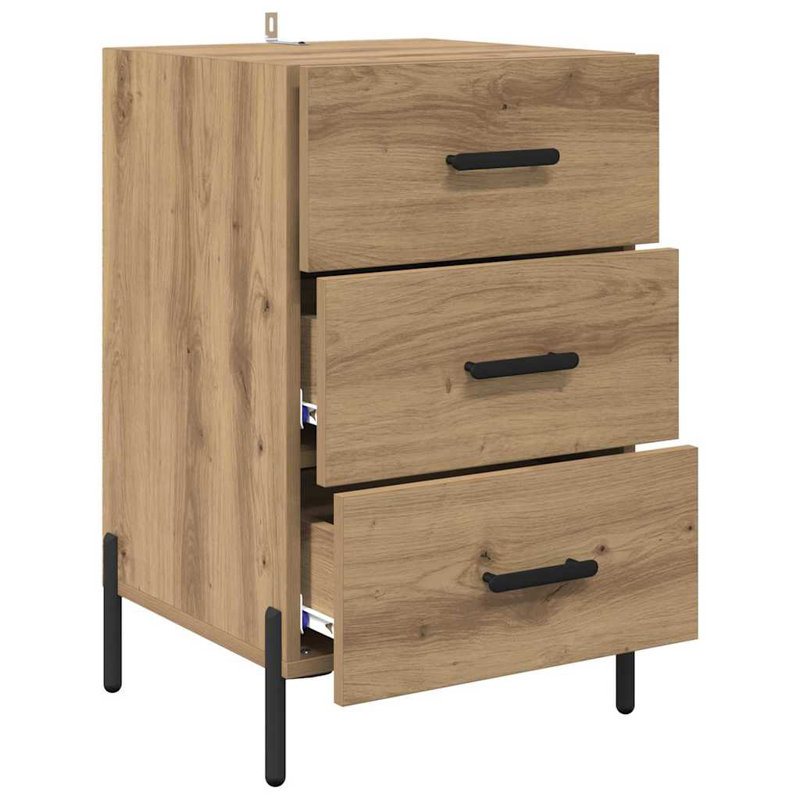 40cm W Manufactured Wood Bedside Table, Artisan Oak