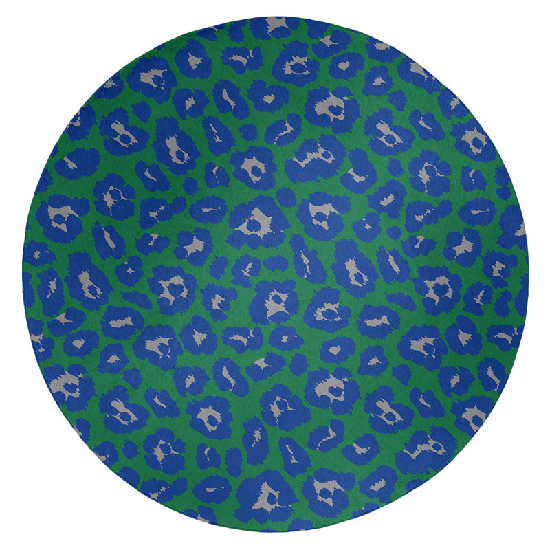 Animal Print Indoor Rug, Round 5'