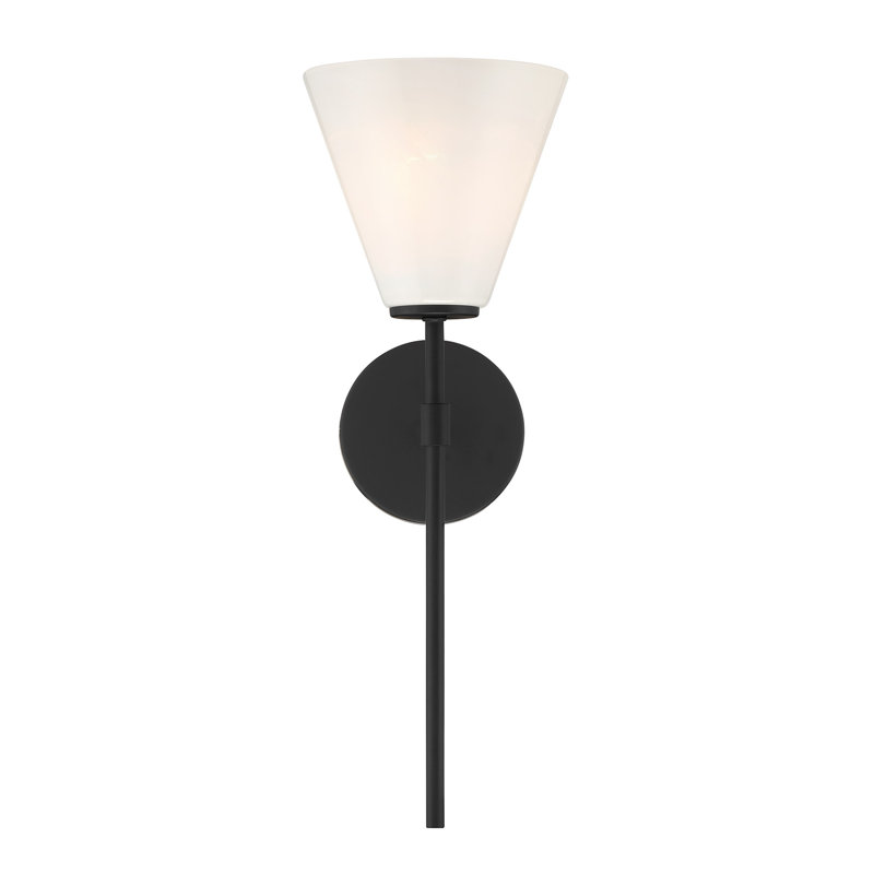 Blair 1-Light Wall Sconce in Black, Black