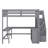 Wood Full Size Loft Bed Frame With Built-In L Shaped Desk & 3 Storage Shelves & Attached Storage Stairs For Kids, No Box Spring Needed-599375326
