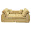 Canapé tissé à compression en chenille rayée, canapé compact à rangée droite avec éponge haute densité, canapé économiseur d'espace requis sans assemblage pour salon, appartement, bureau-917425834
