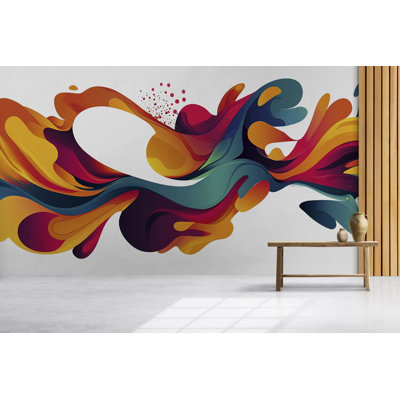 Abstract Wall Decal Colorful Modern Wall Sticker Large Removable Mural Art For Living Room Bedroom Office Decor, 052Gm