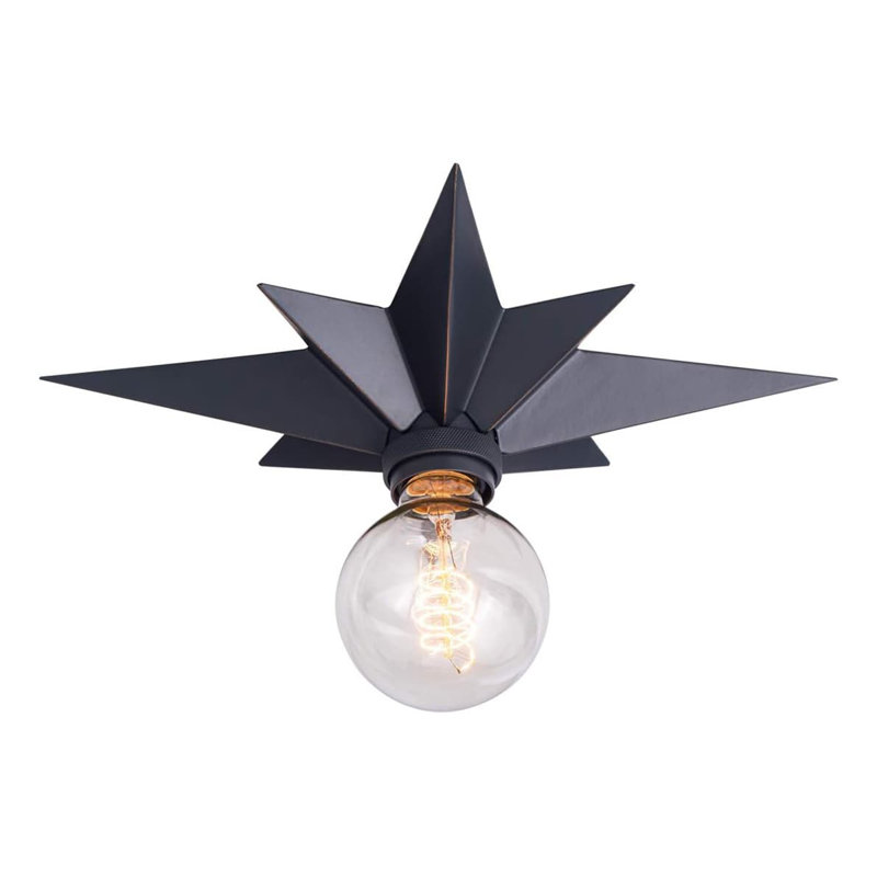 Star Flush Mount Ceiling Light - Perfect for Bedroom, Study, Hallway and Entryway, Black