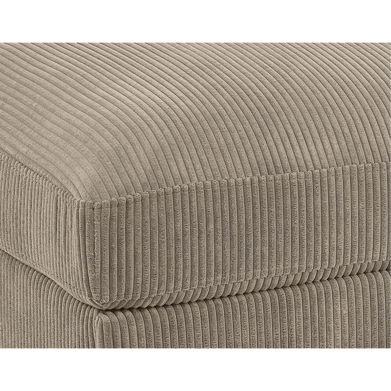 Corduroy Upholstered Rectangle Ottoman, Camel