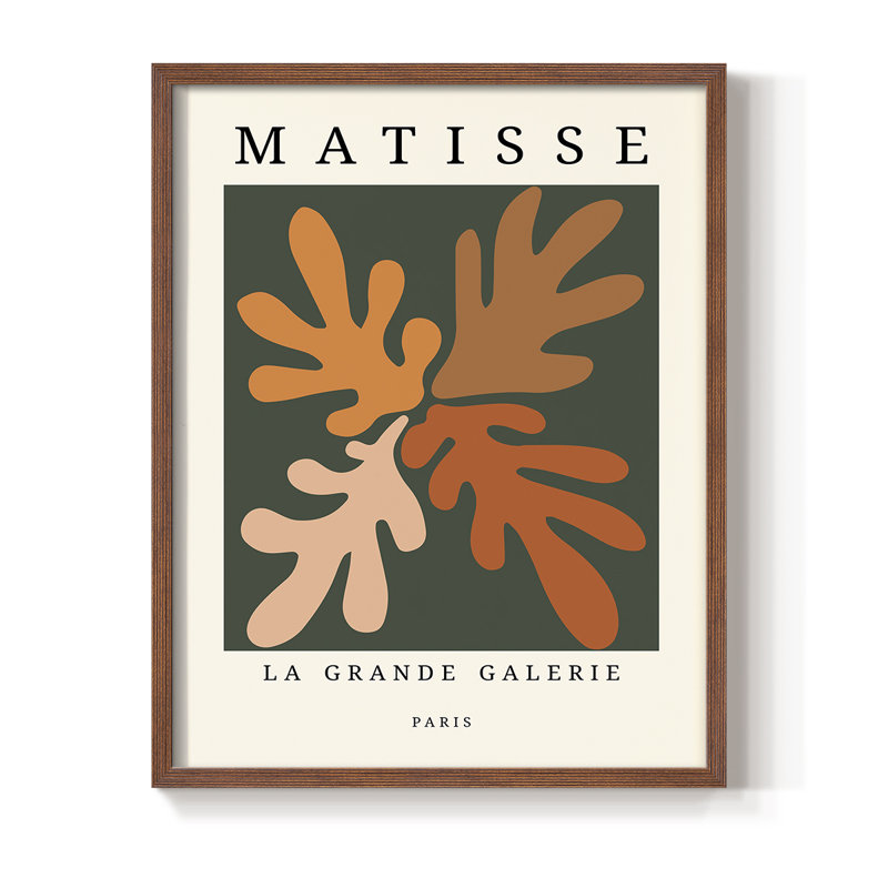 Matisse CCCLXXXV Framed Print - Solid Wood, Brown, 14" H x 11" W