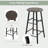 3 Piece Bar Table and Chairs Set with 6-Bottle Wine Rack