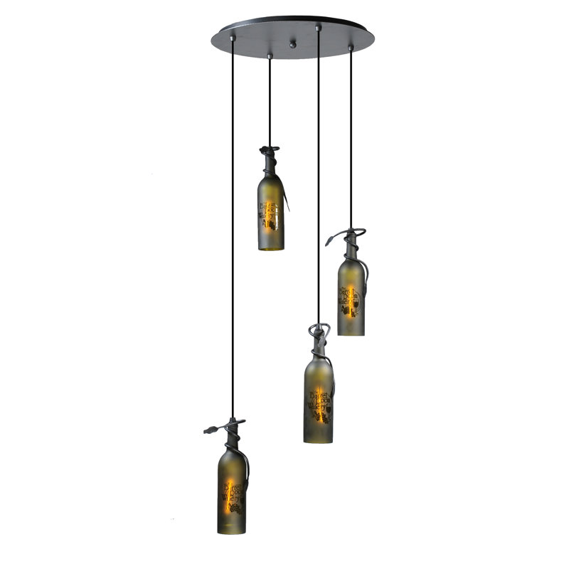 Luminaire suspendu pour pot de grappe 4 lumières