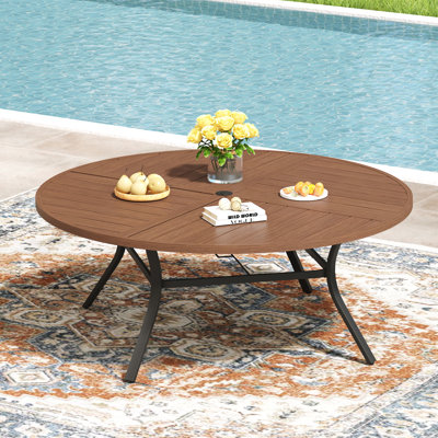60" Round Metal Patio Dining Table