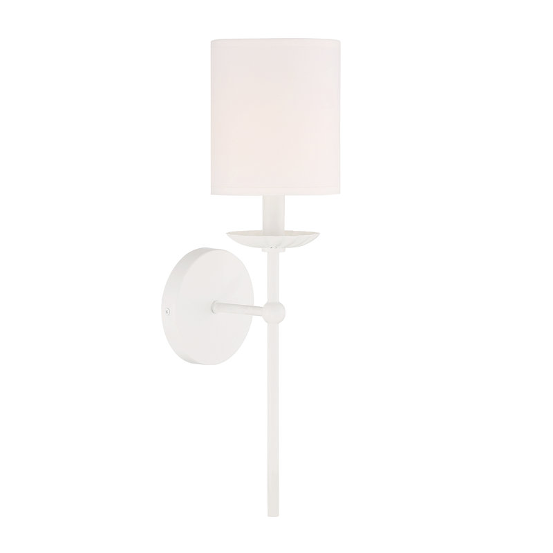Applique murale blanche 1 lumière Meridian, Blanc, Blanc