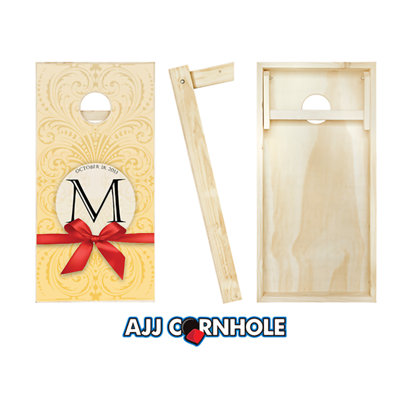 Ensemble de cornhole en bois massif 2 pi x 4 pi avec sacs de mariage
