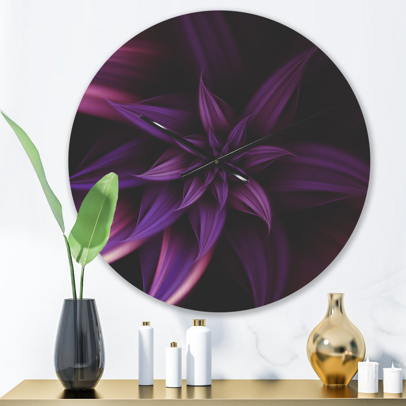Horloge murale Fractal Flower - moderne, Petit