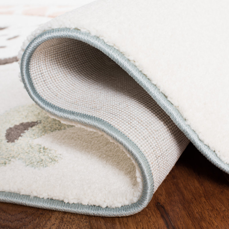 Carousel Kids Baby Animal Area Rug In Ivory, Rectangle 69 x 122 cm