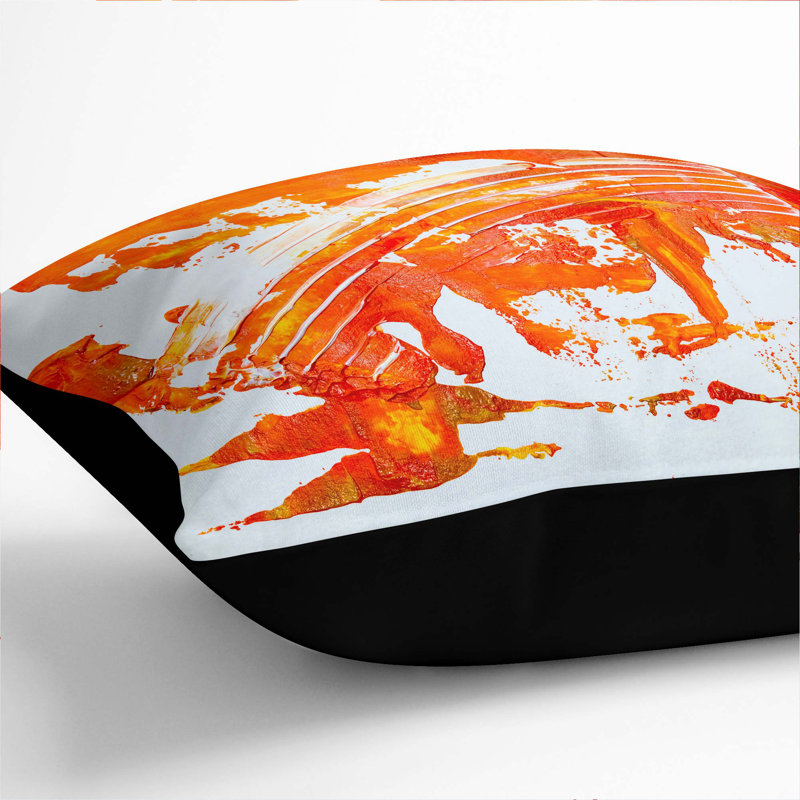 Abstract Square Throw Cushion, 40 x 40 cm, Black