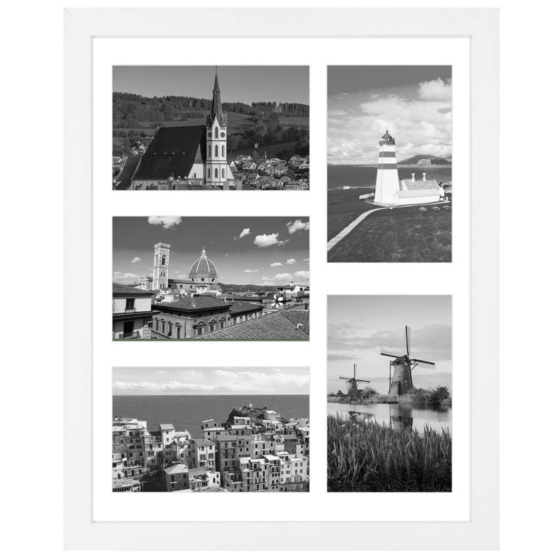 Arhaan Wood Collage Picture Frame, Classic White