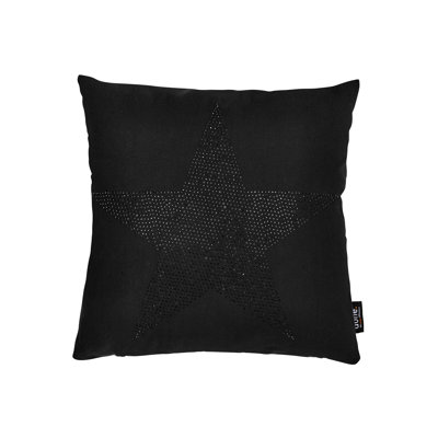 Stone Schwarz/Silberfarben Square Throw Cushion