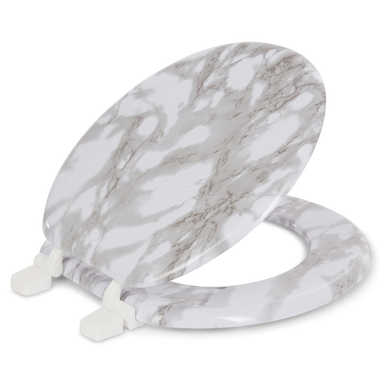 Siège de toilette rond en marbre, Gris