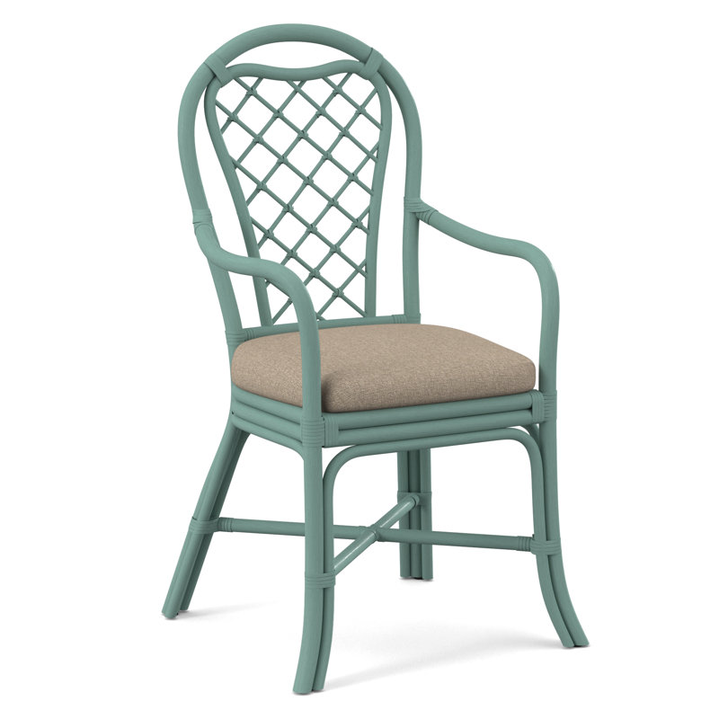 Trellis Dining Arm Chair, Eggshell Crypton Performance; 0884-93, Nickel