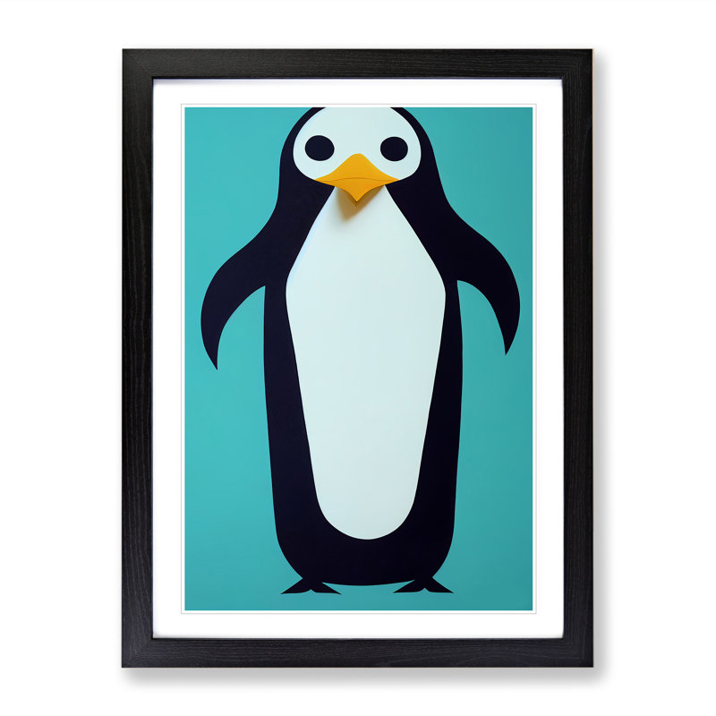 Vibrant Penguin Abstract - Framed Print, Black, 46cm H x 34cm W x 2cm D