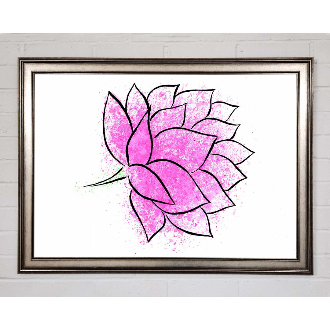 Gerahmtes Wandbild Pink Lotus Flower 1