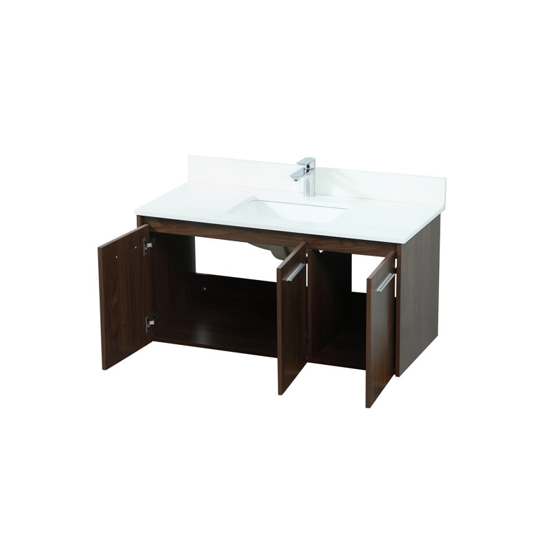 Ensemble de meuble-lavabo mural simple 40 "Penn, Noyer