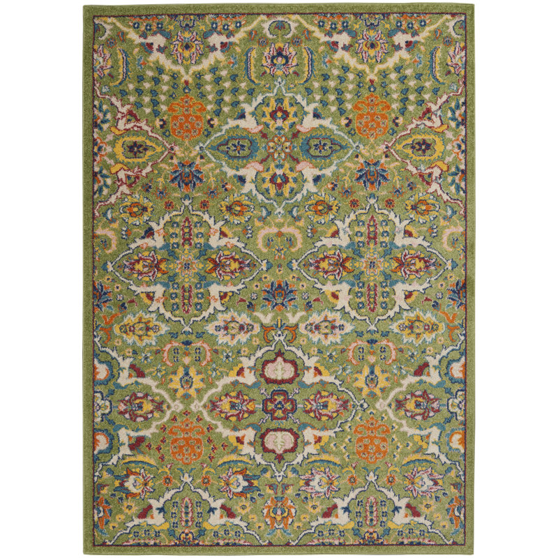 Tapis oriental sauge Lakenya, Rectangle 5 pi 3 po x 7 pi 3 po