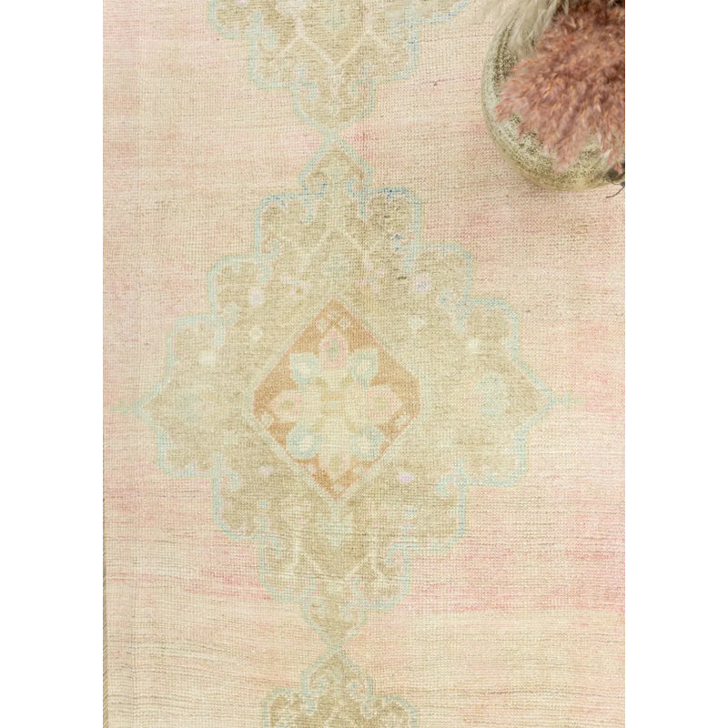 Tapis vintage crème en laine rétro de conception unique 4 pi 10 po x 10 pi 4 po vintage 1970