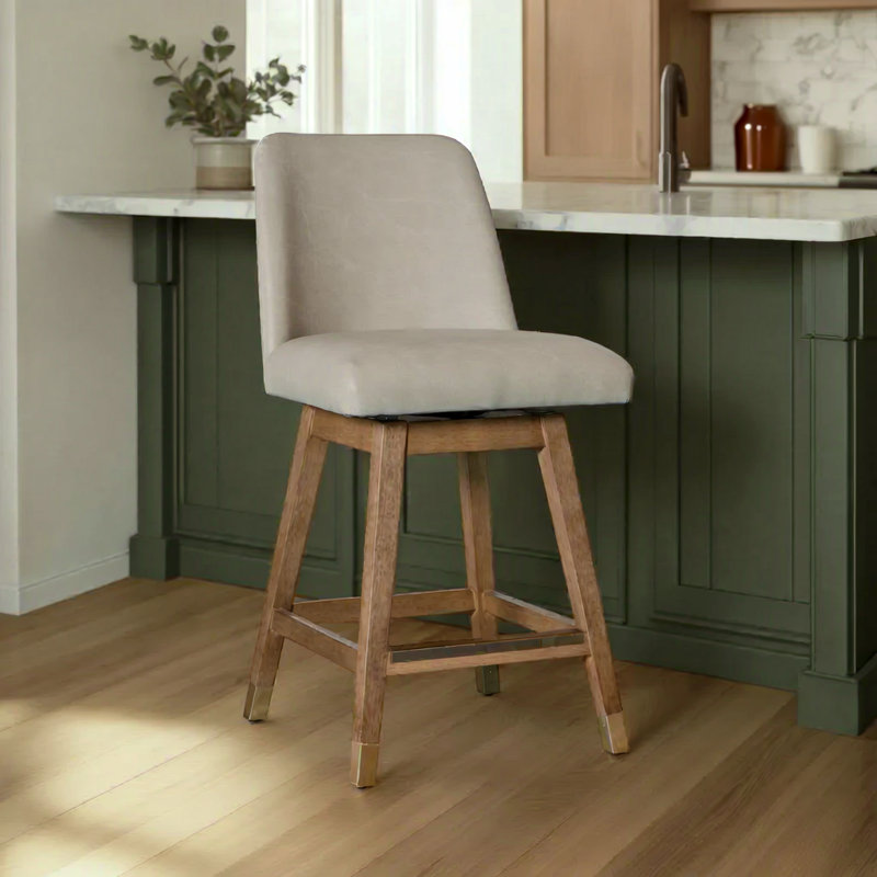 Tabouret de bar ou de tabouret de bar Bolivar, Tabouret de comptoir (siège d'une hauteur de 26 p, Chêne salé / pierre de lune