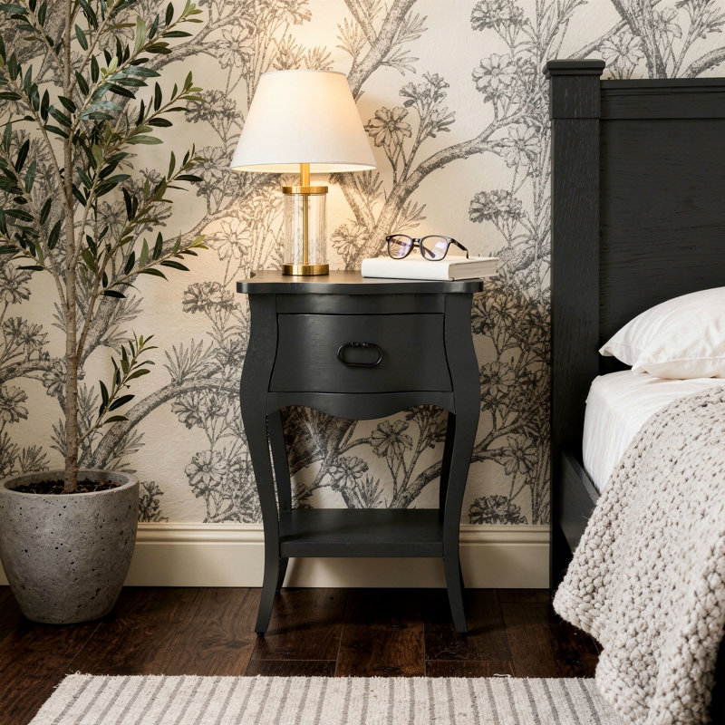 Rochelle 1 Drawer Nightstand, Gray