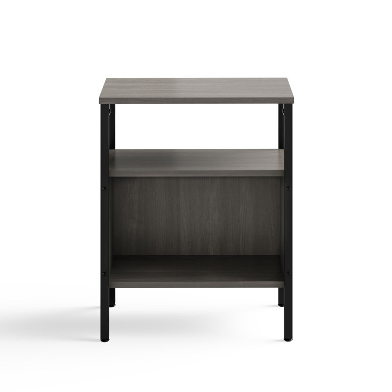 Sterling Ash Laminate and Black Steel Home Office Storage Unit