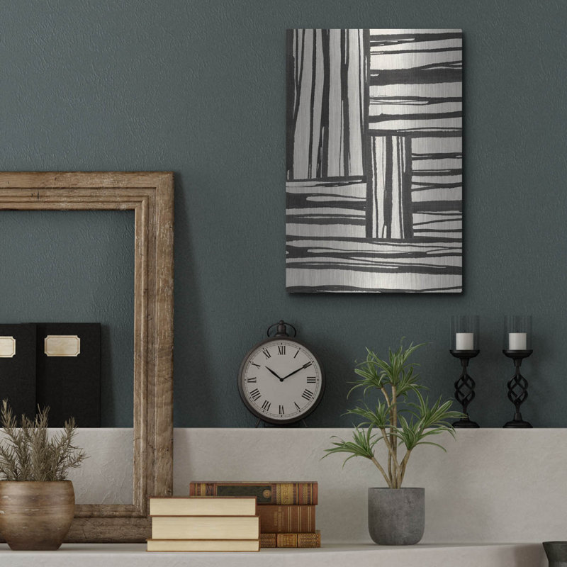 Art mural en métal Ebern Designs «Sentiment Stripes 4» par Chris Paschke, H 16 po x l 12 po