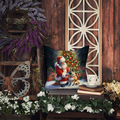Coussin Akita and Santa Claus