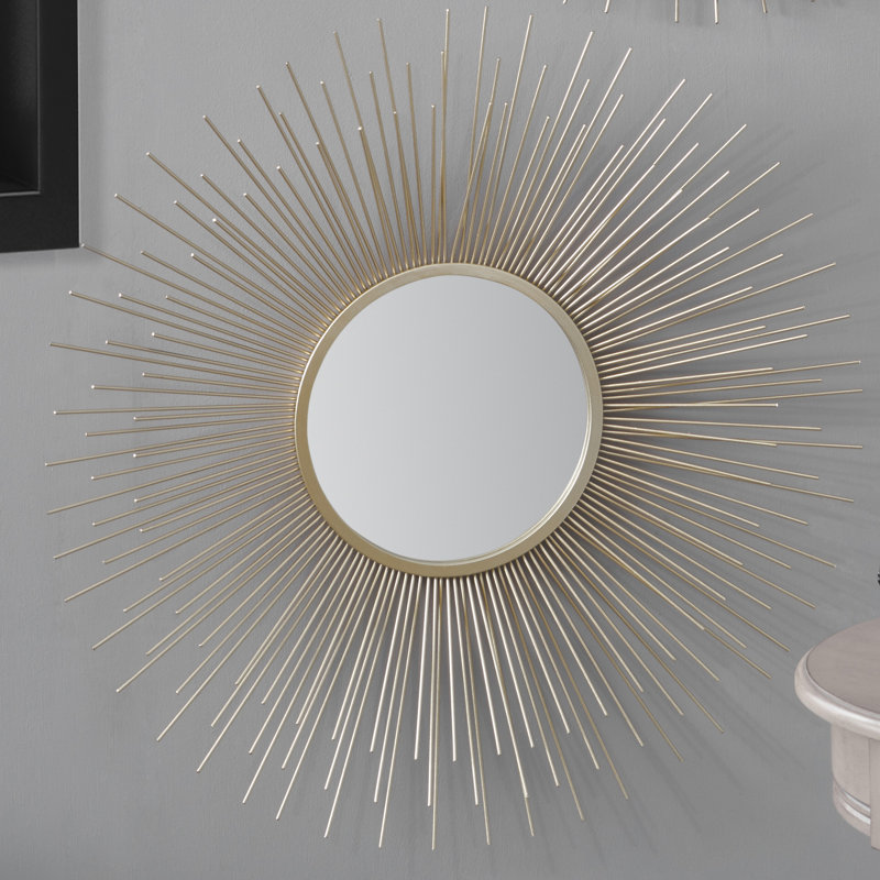 Valeer Metal Flat Wall Mirror, Gold