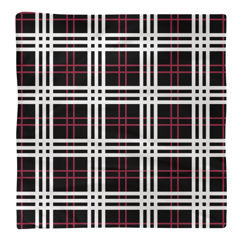 Plaid Square Napkin, Black/Red/White, 10" x 10", Polyester