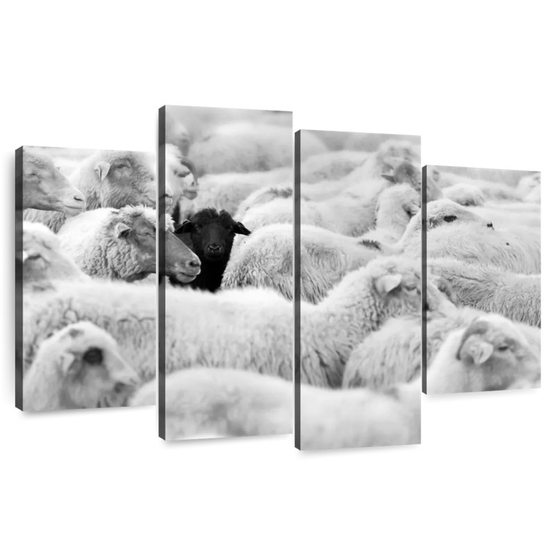 Distinct Black Sheep, 22" H x 36" W