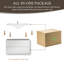 Meuble-lavabo moderne peu encombrant avec lavabo en résine brillant, conception murale et en bois durable