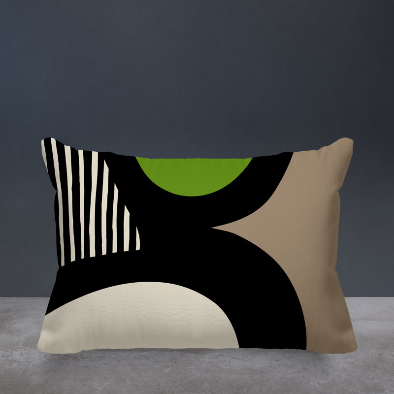 Coussin intérieur / extérieur en polyester filé Lara, Chartreuse, H 14 po x l 20 po
