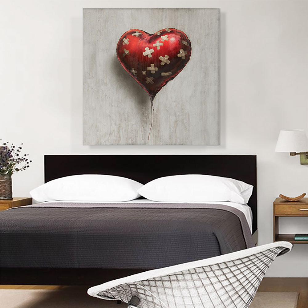 " Bandaged Balloon Heart " by Banksy ARTCANVAS 