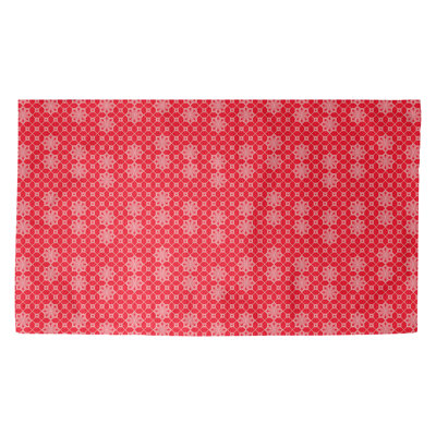 Tapis rouge/ivoire treillis Avicia
