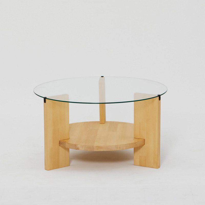 Table basse moderne en chêne de 29,5 po x 15,7 po x 29,5 po | Plateau 100% verre trempé, cadre 100% bois de pin massif | Design scandinave, élégant et durable | Parfait pour le salon, décor élégant et fonctionnel
