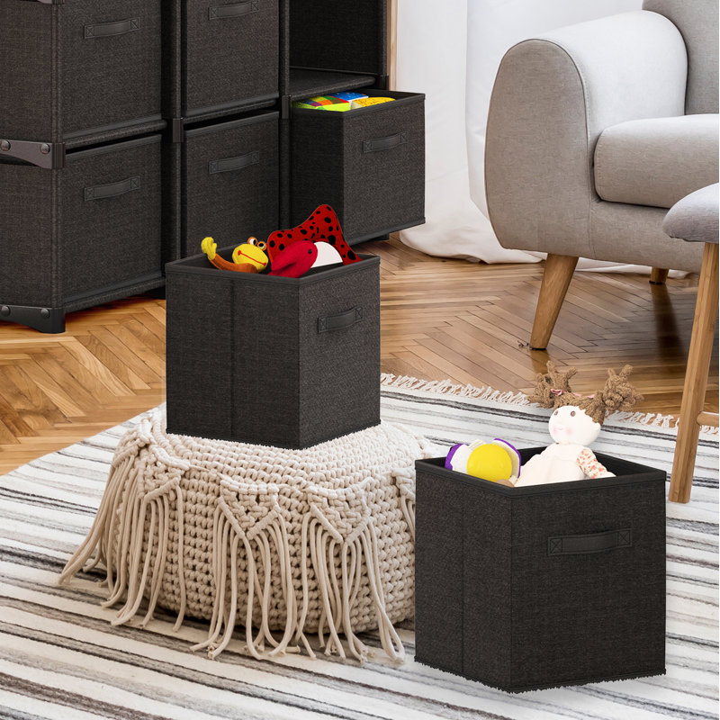 Ensemble de bacs de rangement, Noir, 6