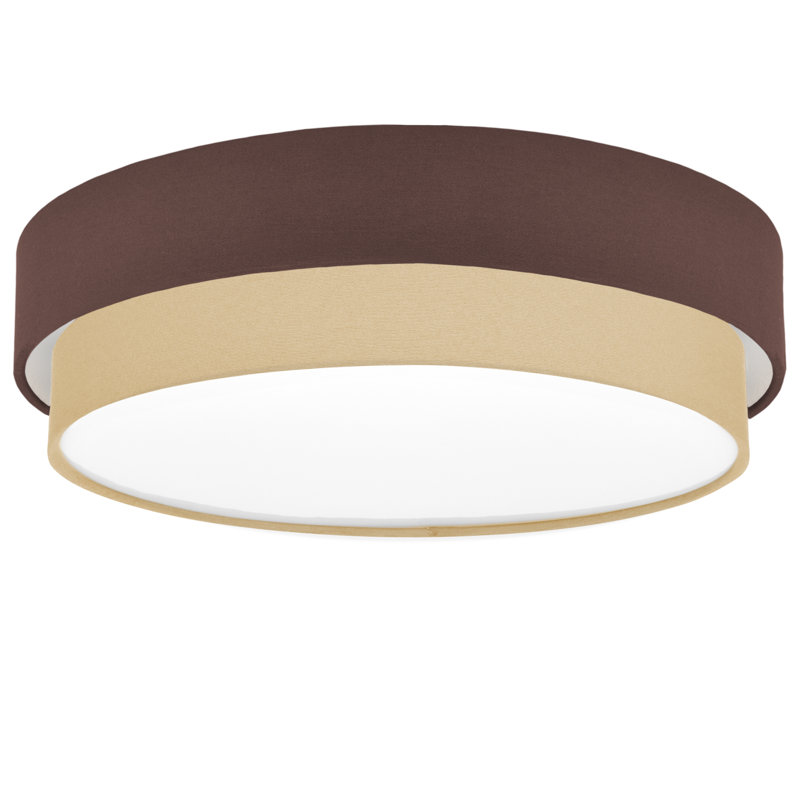 Avory Fabric Flush Mount, Brown / Latte Brown