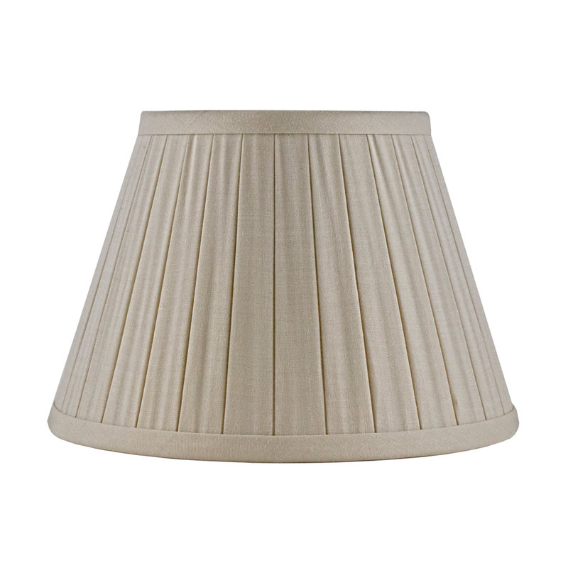 Box Pleat Linen Lamp Shade (Spider), 12" H x 18" W x 18" D, Beige