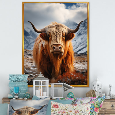 Brown Yaks In Montain IV, reproduction d'art sur toile