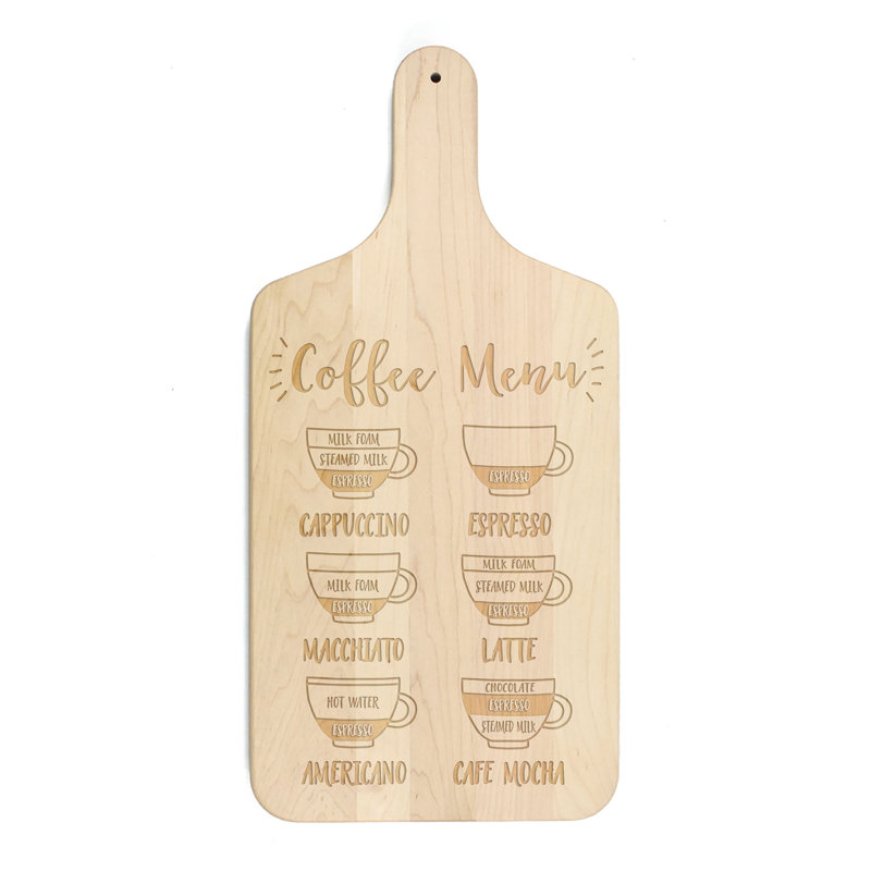 Coffee Menu Cutting Board